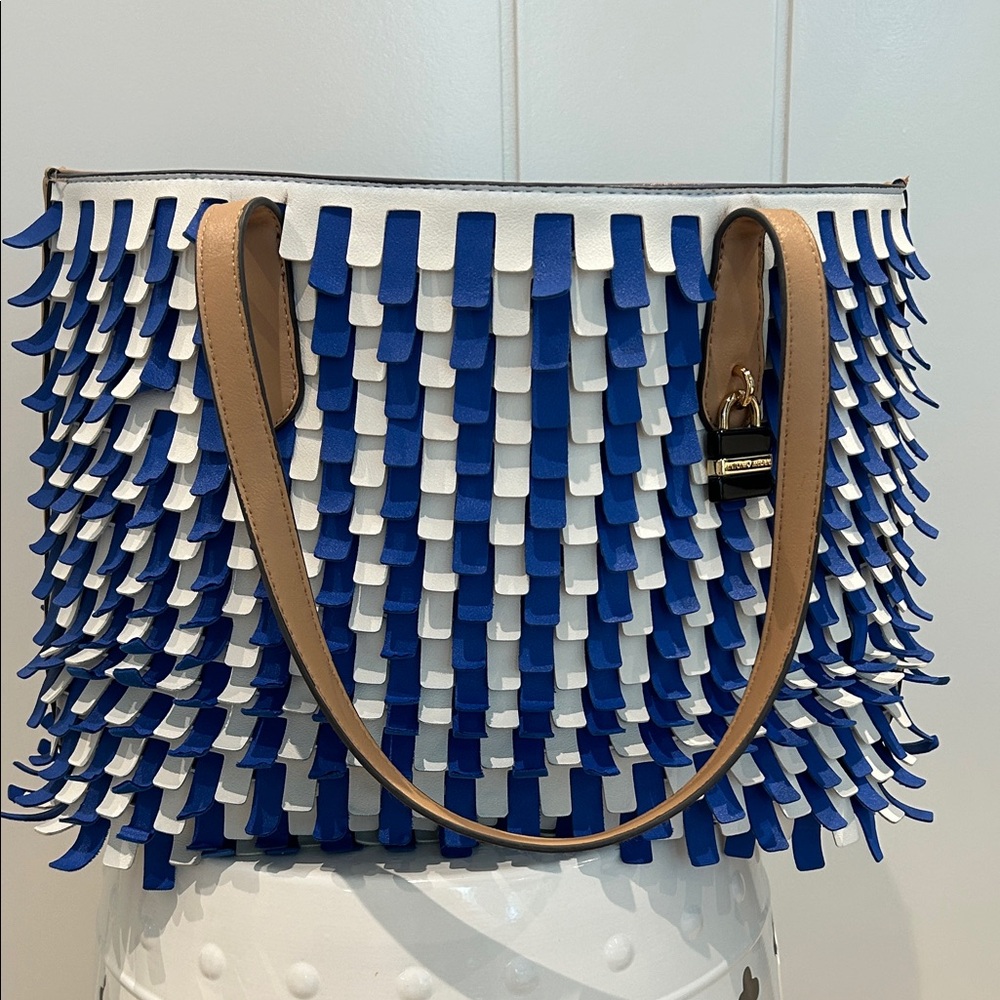 Antonio Melani Blue and White Handbag